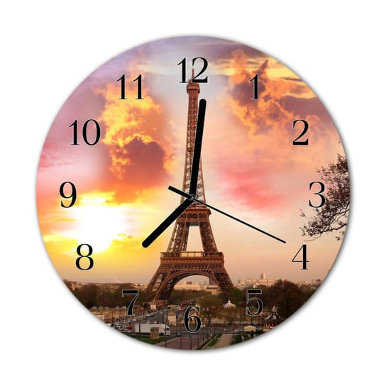 Zegar na szkle Prezent Wieża Eiffla Paryż Miasto Tulup