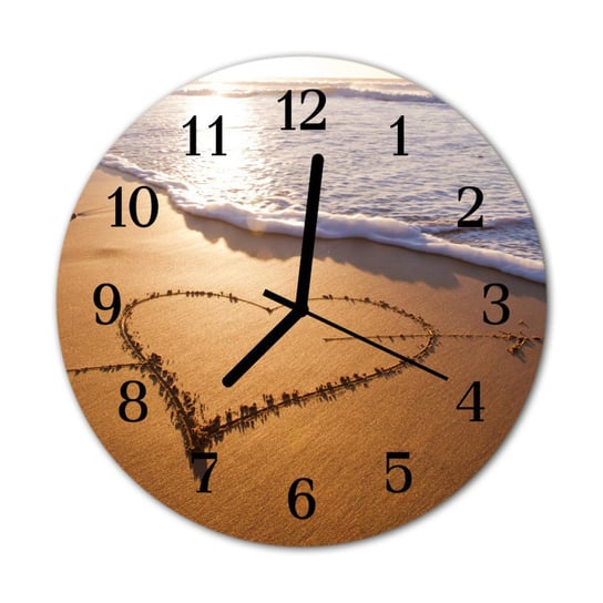 Zegar na szkle PrezentSerce na plaży Natura Tulup