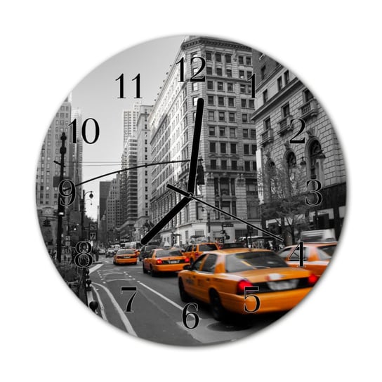 Zegar na szkle PrezentTaxi new york Miasto Tulup