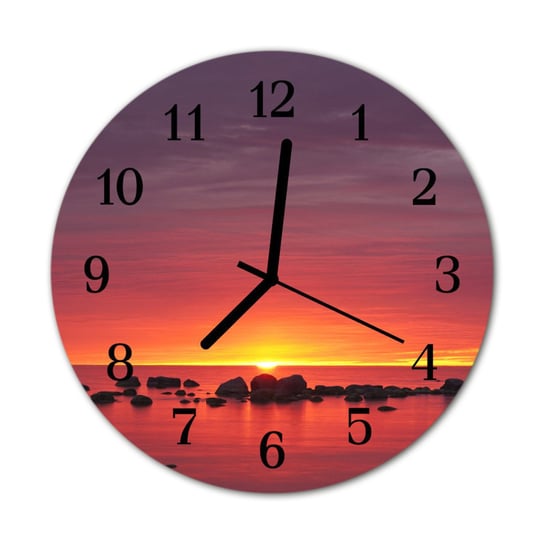 Zegar na szkle PrezentZachód słońca Natura Tulup