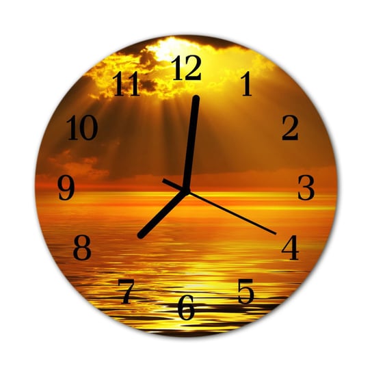 Zegar na szkle PrezentZachód słońca Natura Tulup