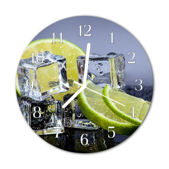 Zegar na szkle ścienny Okrągły Owoce cytrusowe Tulup