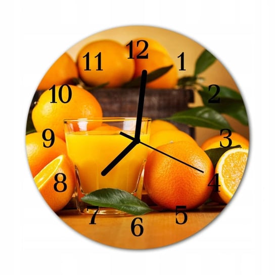 Zegar na szkle ścienny Okrągły Pomarańcze Owoc 30 Inna marka