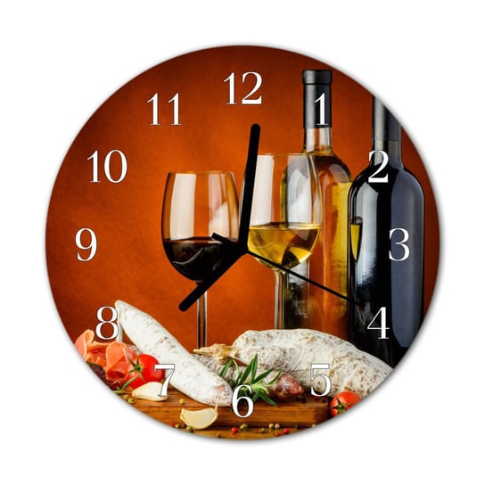 Zegar na szkle ścienny Okrągły Wino Tulup