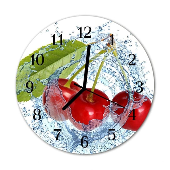 Zegar na szkle ścienny Okrągły Wiśnie Owoc Inna marka