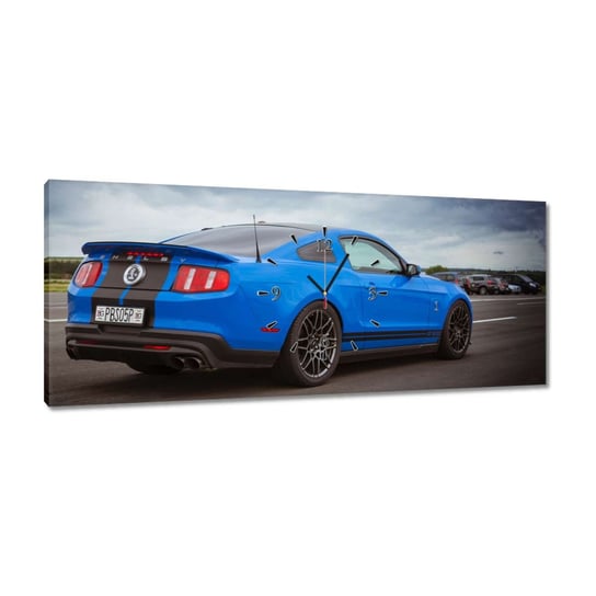 Zegar Niebieski Ford Mustang, 100x40cm ZeSmakiem