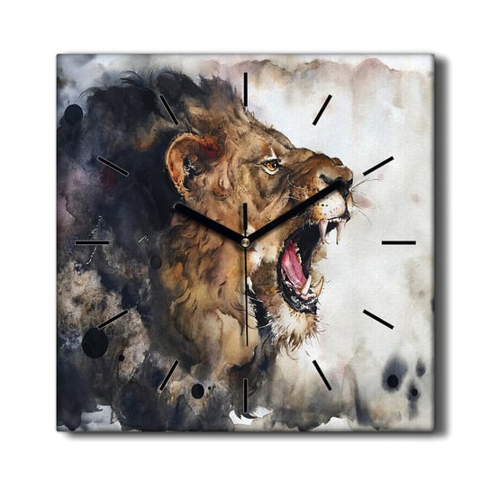 Zegar obraz na płótnie do biura Zwierzę lew 30x30, Coloray Coloray