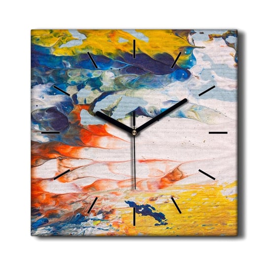 Zegar obraz na płótnie Napaćkana farba 30x30 cm, Coloray Coloray