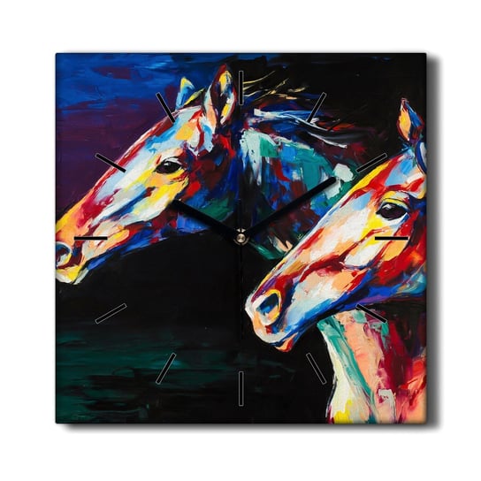 Zegar obraz na płótnie Zwierzęta konie 30x30 cm, Coloray Coloray