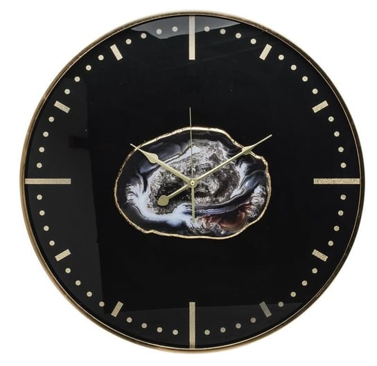 Zegar okrągły czarno złoty 60 cm tworzywo sztuczne Pigmejka
