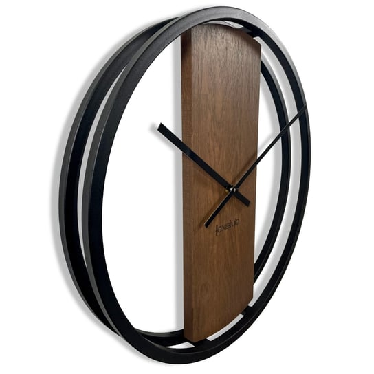 Zegar Okrągły Dębowy Loft Oval Brązowy 50Cm FLEXISTYLE