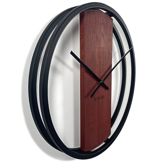 Zegar Okrągły Dębowy Loft Oval Mahoń 50Cm FLEXISTYLE