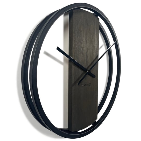 Zegar Okrągły Dębowy Loft Oval Wenge 50Cm FLEXISTYLE