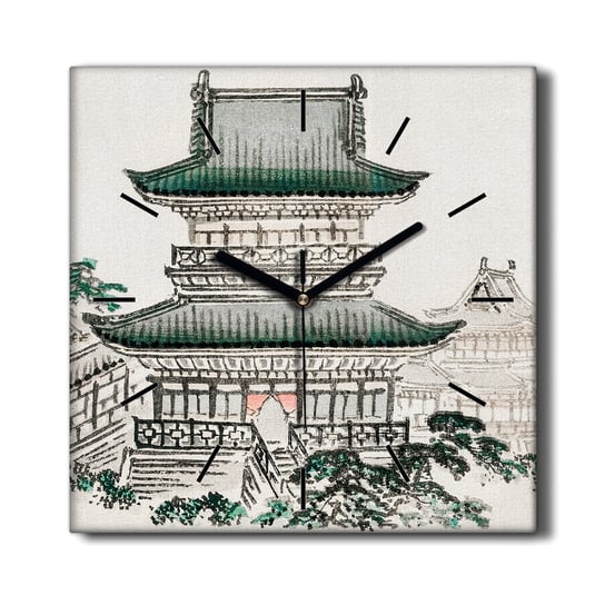 Zegar płótno Azjatyckie tradycyjny budynki 30x30, Coloray Coloray