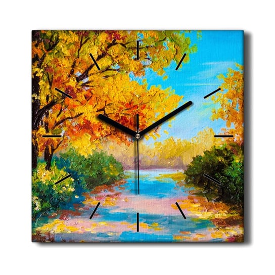 Zegar płótno Drzewa ścieżka jesień natura 30x30 cm, Coloray Coloray
