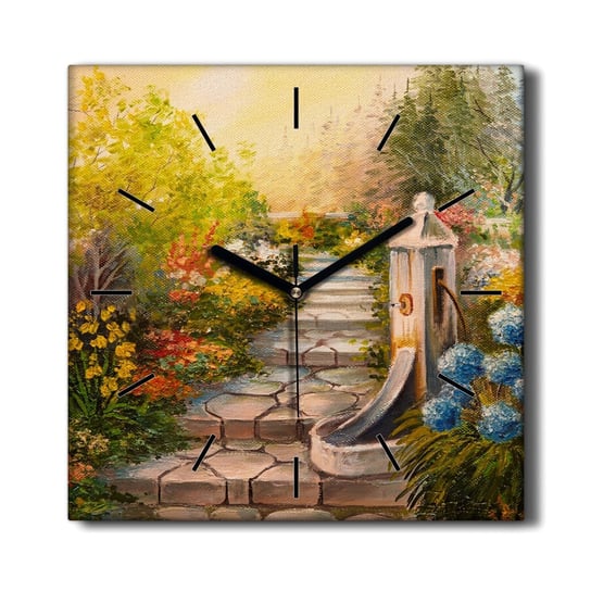 Zegar płótno Kwiaty drzewa przyroda słońce 30x30, Coloray Coloray