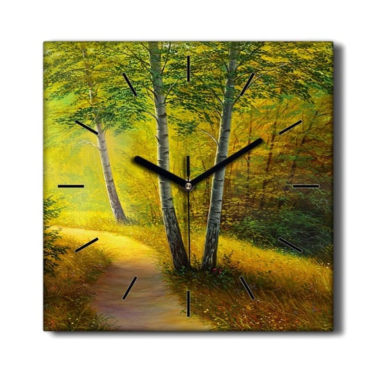 Zegar płótno Malarstwo las drzewa ścieżka 30x30 cm, Coloray Coloray