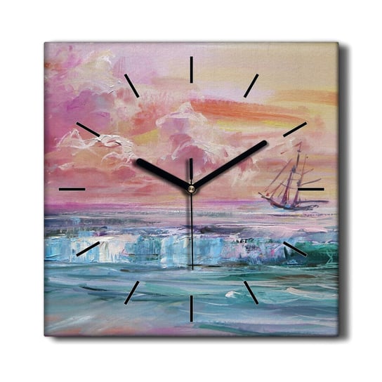 Zegar płótno Malarstwo ocean morze statek 30x30 cm, Coloray Coloray