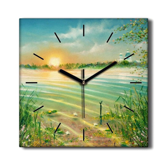Zegar płótno Malarstwo woda rzeka przyroda 30x30, Coloray Coloray