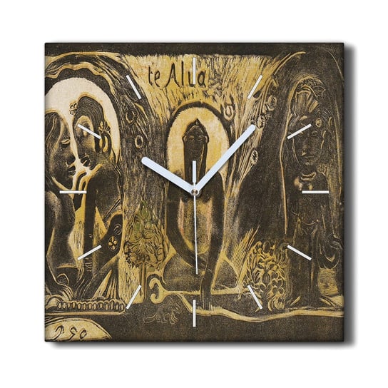 Zegar płótno na ramie 30x30 Te atua gods Gauguin, Coloray Coloray