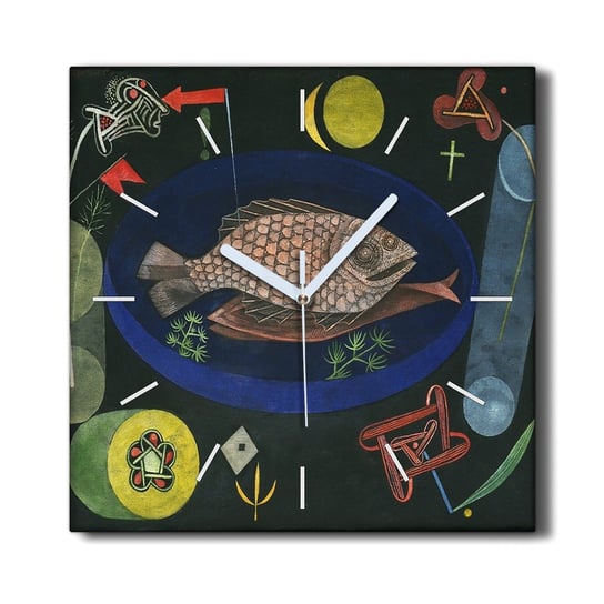 Zegar płótno na ramie 30x30 Wokół fish Paul Klee, Coloray Coloray