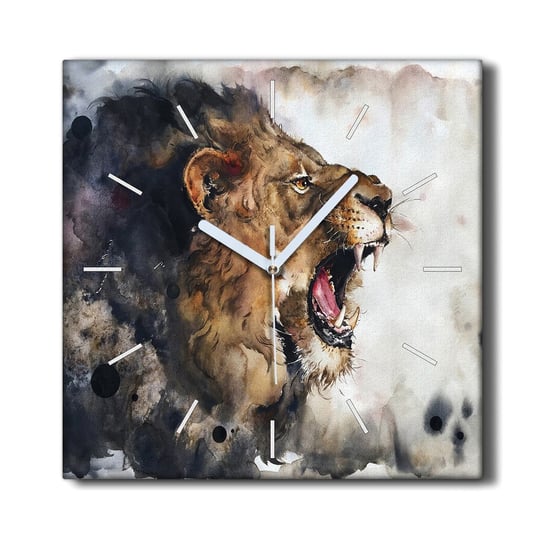 Zegar płótno na ramie nowoczesny 30x30 Zwierzę lew, Coloray Coloray