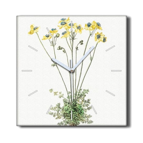 Zegar płótno na ramie ozdoba 30x30 Kwiaty rośliny, Coloray Coloray