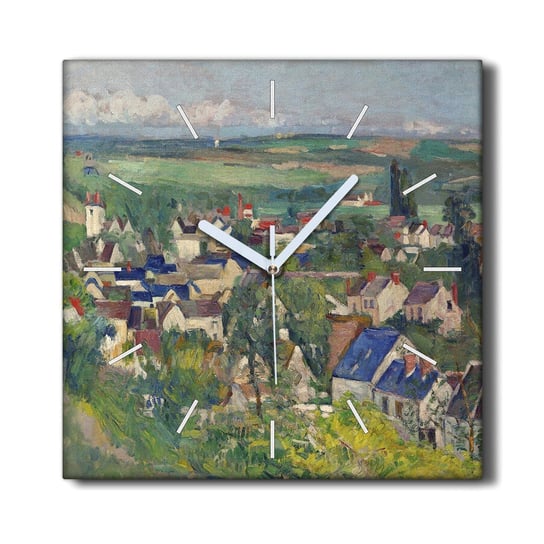 Zegar płótno na ramie z grafiką 30x30 Widok auvers, Coloray Coloray