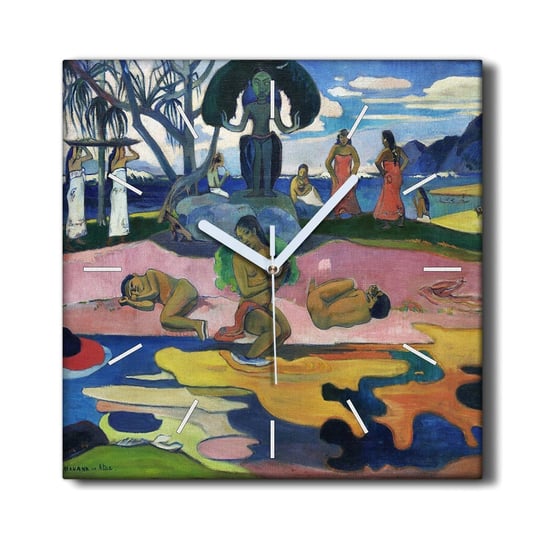 Zegar płótno ozdoba 30x30 Dzień bogów Paul Gauguin, Coloray Coloray