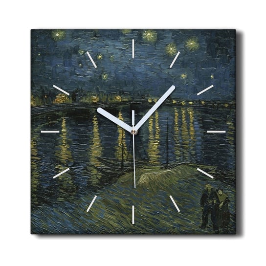 Zegar płótno ozdoba 30x30 Gwiaździsta noc Van Gogh, Coloray Coloray