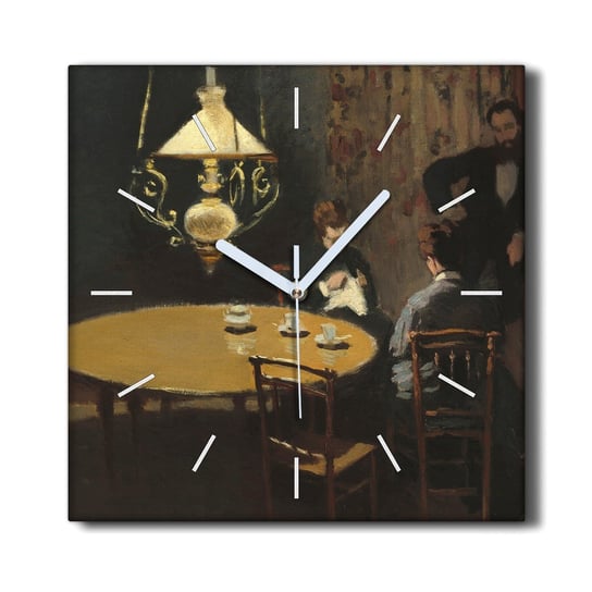 Zegar płótno ozdoba 30x30 Wnętrze po kolacji Monet, Coloray Coloray
