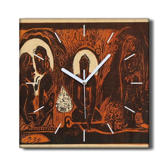 Zegar płótno z grafiką 30x30 Te atua gods Gauguin, Coloray Coloray