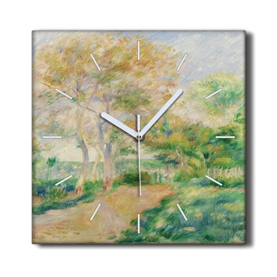 Zegar płótno z grafiką cichy 30x30 Park las trawa, Coloray Coloray
