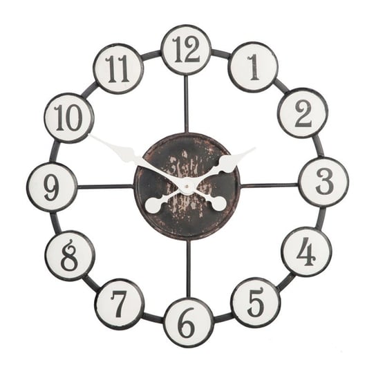 Zegar ROUND BALL, biało-brązowy, 60 cm Jolipa