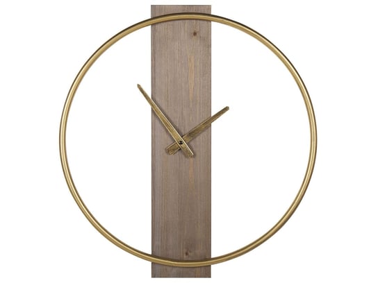 Zegar ścienny ø 47 cm jasne drewno ze złotym CASITAS Beliani