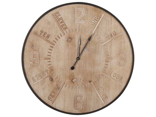 Zegar ścienny ø 60 cm jasne drewno DOLE Beliani
