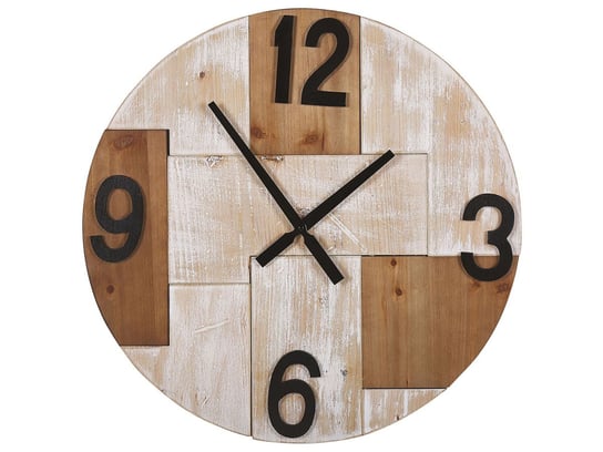 Zegar ścienny ø 60 cm jasne drewno MICHAPAN Beliani