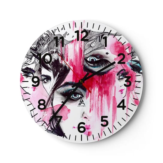 Zegar ścienny - , - 30x30cm - Kobiece Oko Twarz Kobiety Sztuka - Okrągły zegar ścienny - Nowoczeny Stylowy Zegar do salonu do kuchni - Cichy i Modny zegar ARTTOR