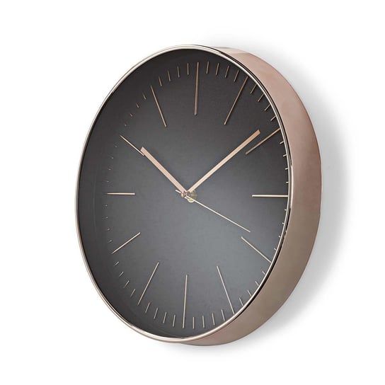 Zegar ścienny 3D Nedis, czarny, 30 cm 