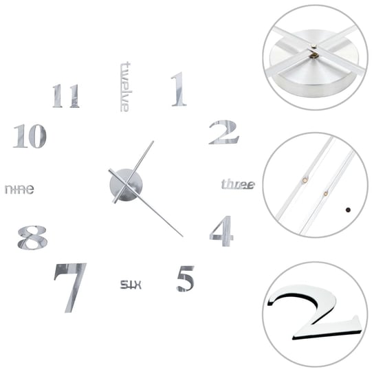 Zegar ścienny 3D z efektem DIY - lśniący dodatek d / AAALOE Inna marka