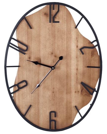 Zegar ścienny 46 x 60 cm jasne drewno z czarnym MEYNES Beliani