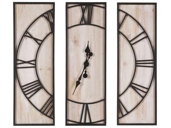 Zegar ścienny 75 x 75 cm jasne drewno COATLAN Beliani