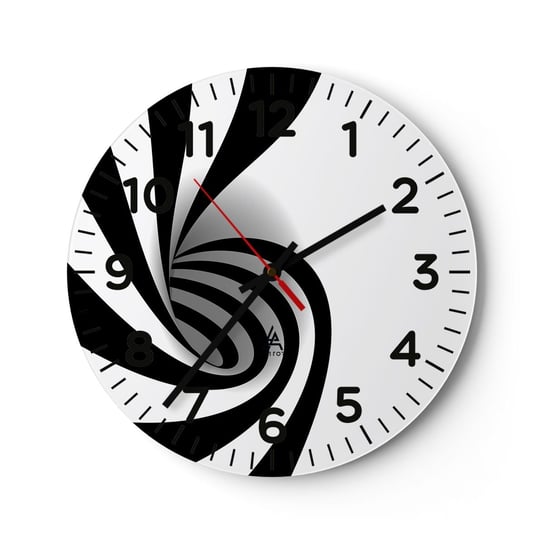 Zegar ścienny - A jednak się kręci - 30x30cm - Abstrakcja Grafika Czarno-Białe - Okrągły zegar ścienny - Nowoczeny Stylowy Zegar do salonu do kuchni - Cichy i Modny zegar ARTTOR