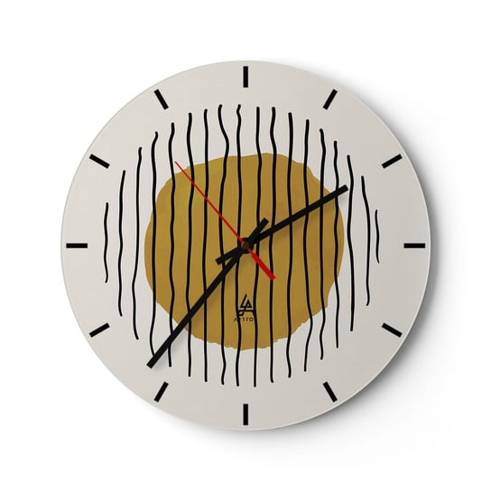 Zegar ścienny - Abstrakcja drżąca od żaru - 30x30cm - Abstrakcja Sztuka Minimalizm - Okrągły zegar na szkle - Nowoczeny Stylowy Zegar do salonu do kuchni - Cichy i Modny zegar ARTTOR