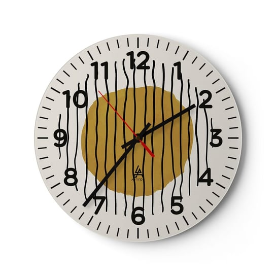 Zegar ścienny - Abstrakcja drżąca od żaru - 30x30cm - Abstrakcja Sztuka Minimalizm - Okrągły zegar ścienny - Nowoczeny Stylowy Zegar do salonu do kuchni - Cichy i Modny zegar ARTTOR
