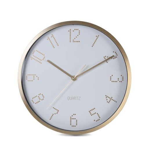 Zegar ścienny aluminiowy, biała tarcza, 30 cm 