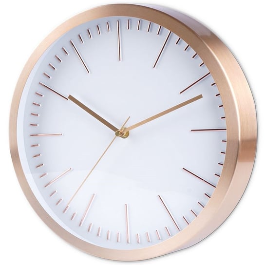 Zegar ścienny aluminiowy złoty biały 30 cm Vilde