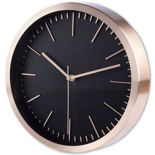 Zegar ścienny aluminiowy złoty czarny 30 cm Vilde
