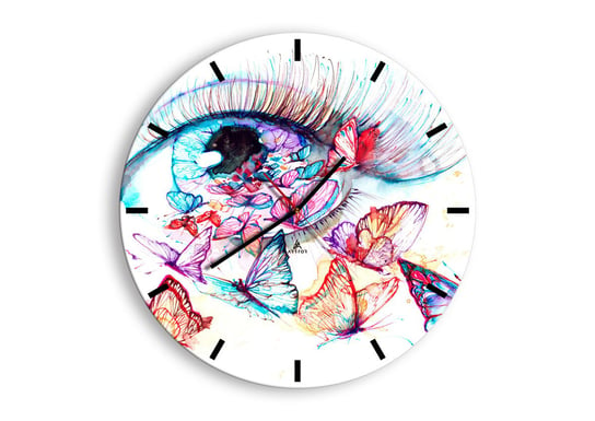 Zegar ścienny ARTTOR Bajkowy oczu czar - kobieta oko motyl, C3AR50x50-3096, 50x50 cm ARTTOR