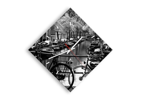 Zegar ścienny ARTTOR Bardzo holenderski widok - Amsterdam rower, C3AD30x30-3516, 42x42 cm ARTTOR